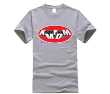 Load image into Gallery viewer, Funny Men T Shirt White t-shirt Tshirts Black Tee Kmfdm Oval Logo t-shirt
